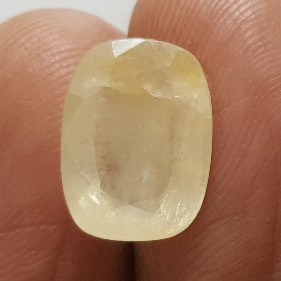 6.73 Ratti Natural Yellow Sapphire With Govt Lab Certificate-(6771)