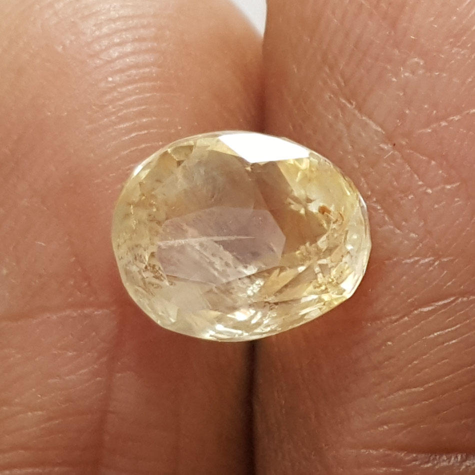 4.81 Ratti Natural Yellow Sapphire With Govt Lab Certificate-(16650)