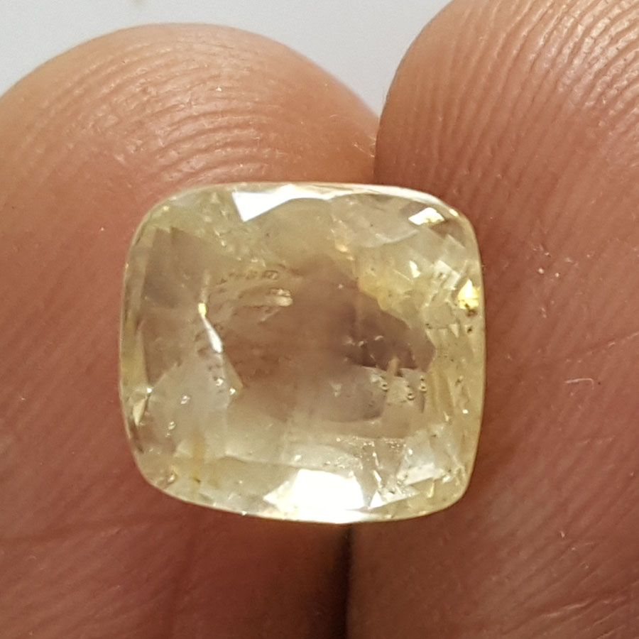 6.26 Ratti Natural Yellow Sapphire With Govt Lab Certificate-(16650)