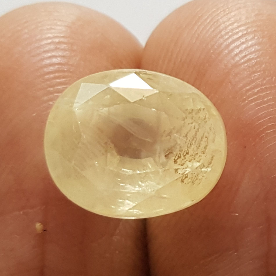 9.08 Ratti Natural Yellow Sapphire With Govt Lab Certificate-(12210)