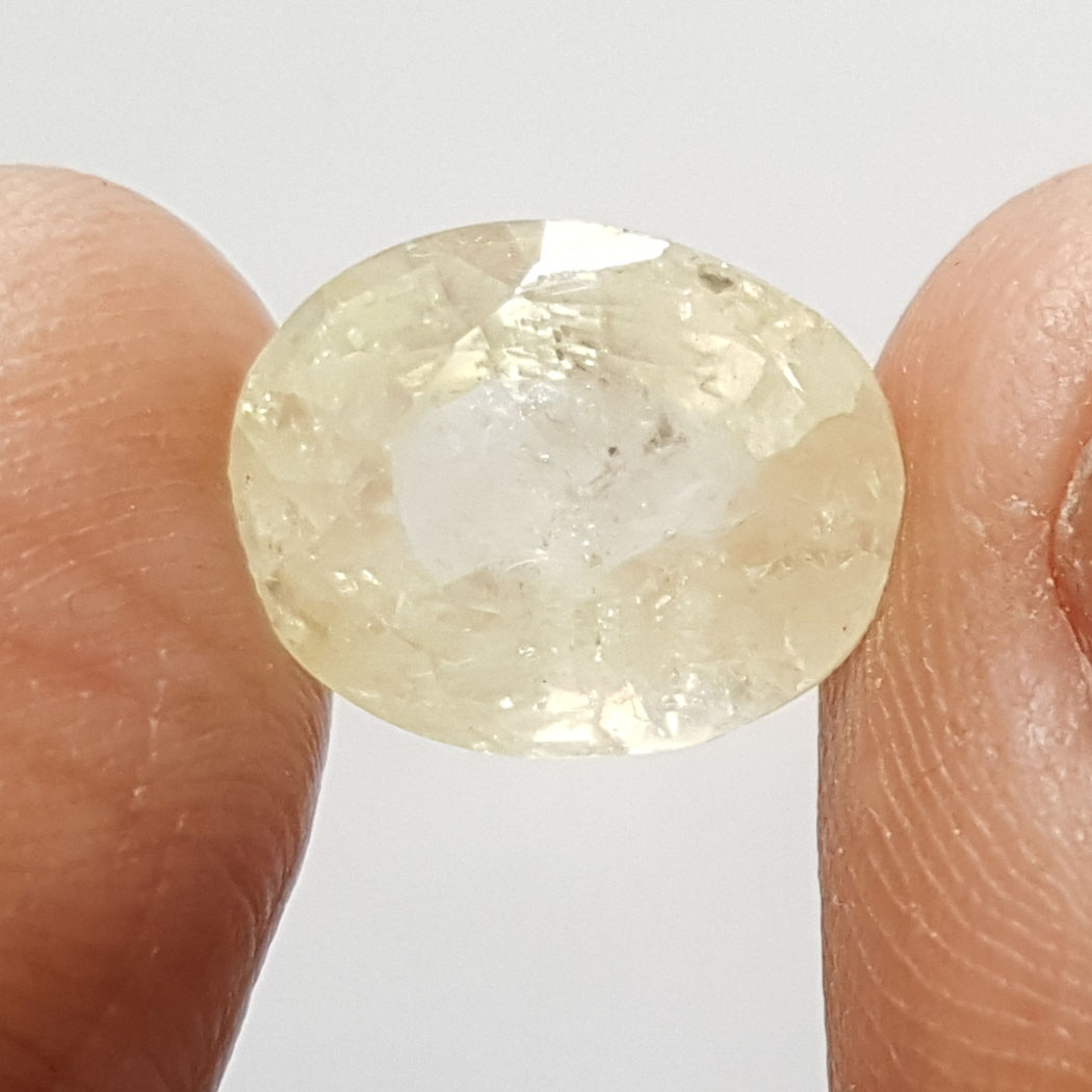 7.20 Ratti Natural Yellow Sapphire With Govt Lab Certificate-(12210)
