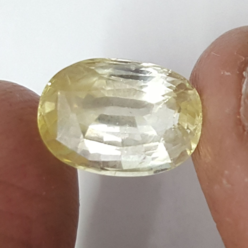 6.49 Ratti Natural Yellow Sapphire With Govt Lab Certificate-(45510)