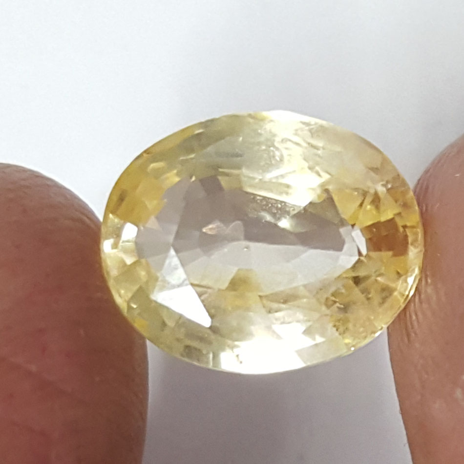 7.52 Ratti Natural Yellow Sapphire With Govt Lab Certificate-(34410)