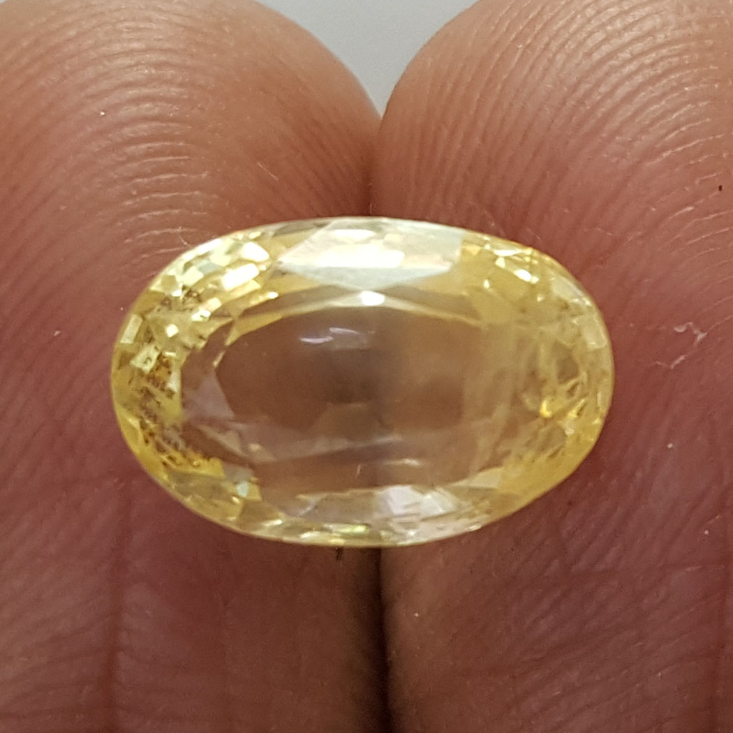 6.99 Ratti Natural Yellow Sapphire With Govt Lab Certificate-(45510)