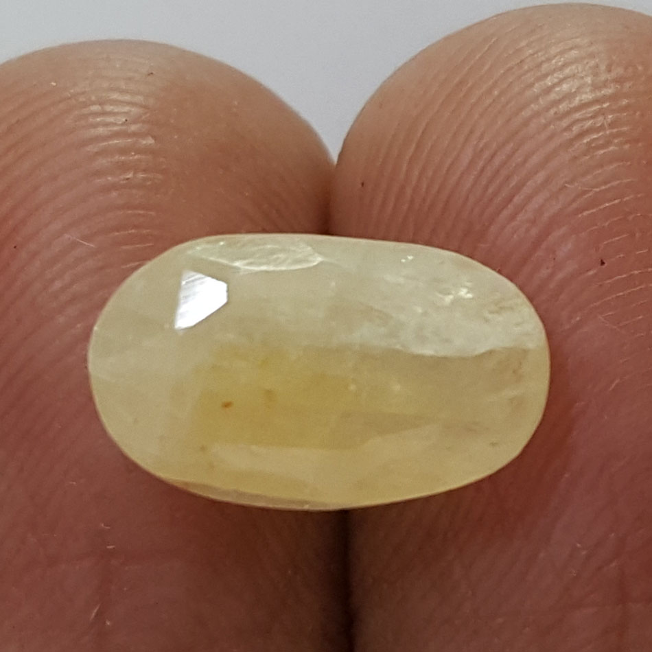 3.83 Ratti Natural Yellow Sapphire With Govt Lab Certificate-(1221)