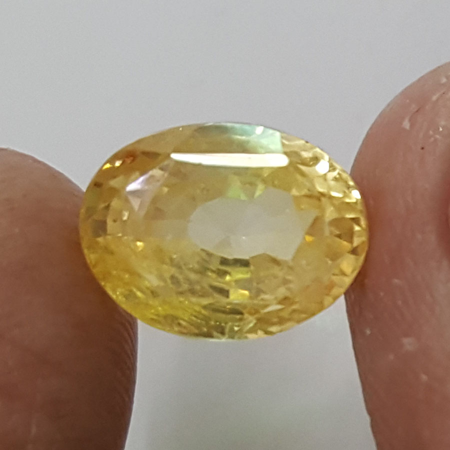 6.62 Ratti Natural Yellow Sapphire With Govt Lab Certificate-(23310)
