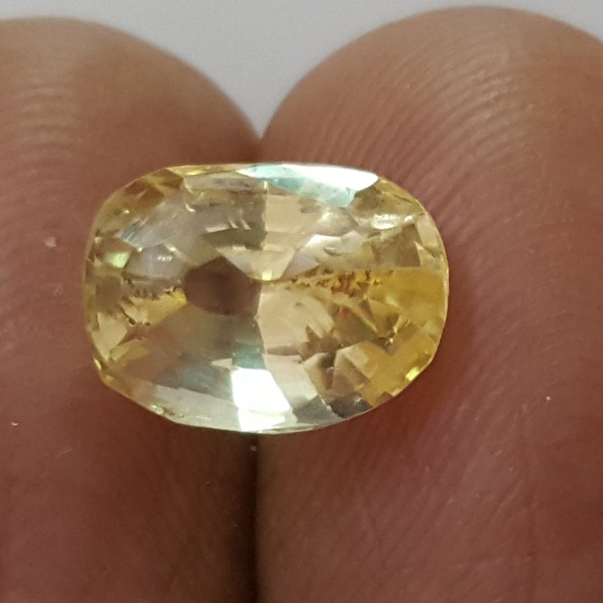 3.42 Ratti Natural Yellow Sapphire With Govt Lab Certificate-(45510)