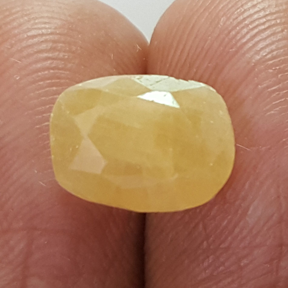 5.92 Ratti Natural Yellow Sapphire With Govt Lab Certificate-(1221)