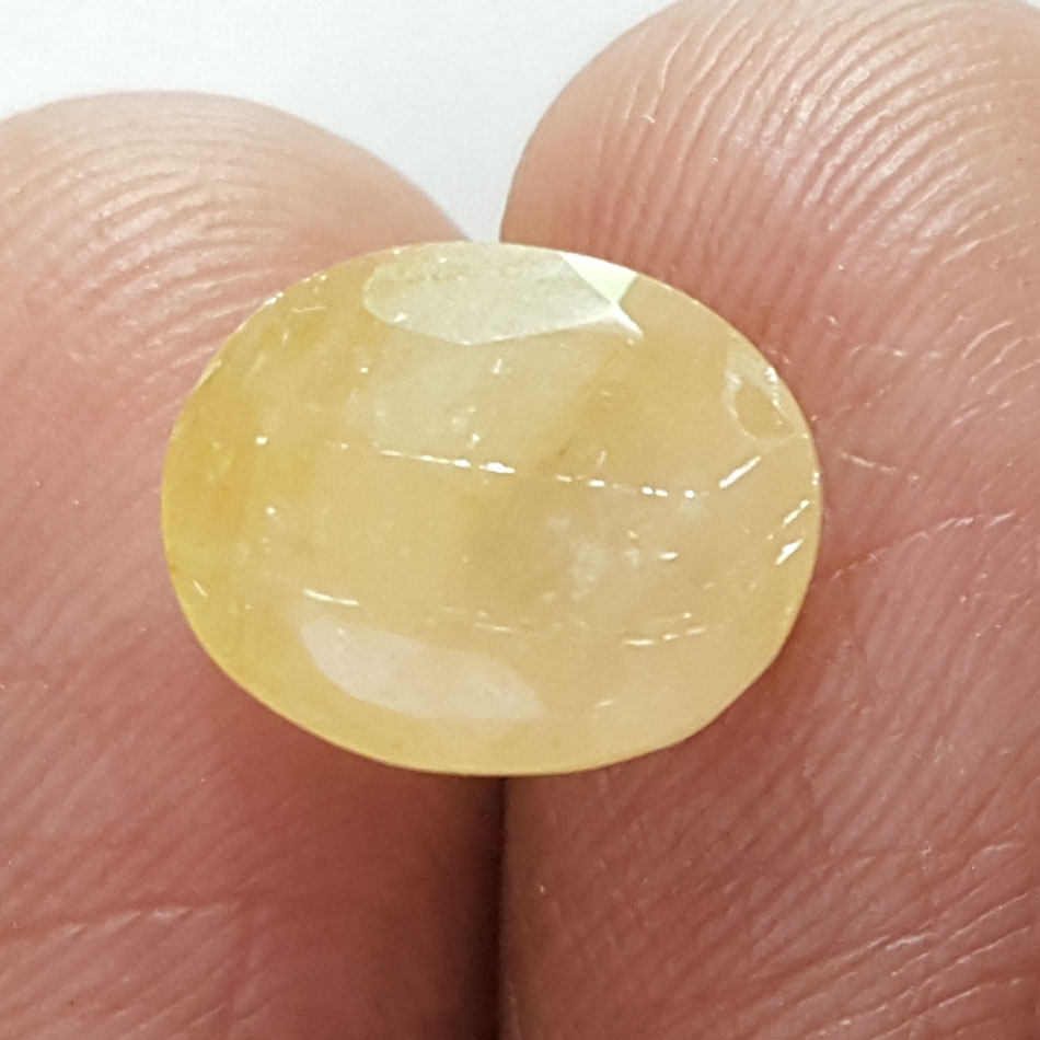 5.71 Ratti Natural Yellow Sapphire With Govt Lab Certificate-(1221)