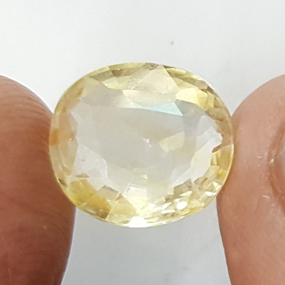 6.76 Ratti Natural Yellow Sapphire with Govt Lab Certificate-(45510)