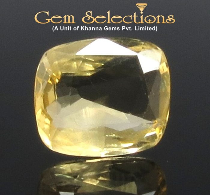 3.33 Ratti Natural Yellow Sapphire with Govt Lab Certificate-(34410)
