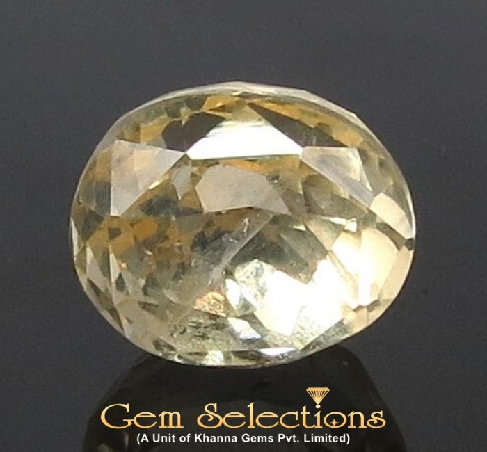 4.44 Ratti Natural Yellow Sapphire With Govt Lab Certificate-(45510)