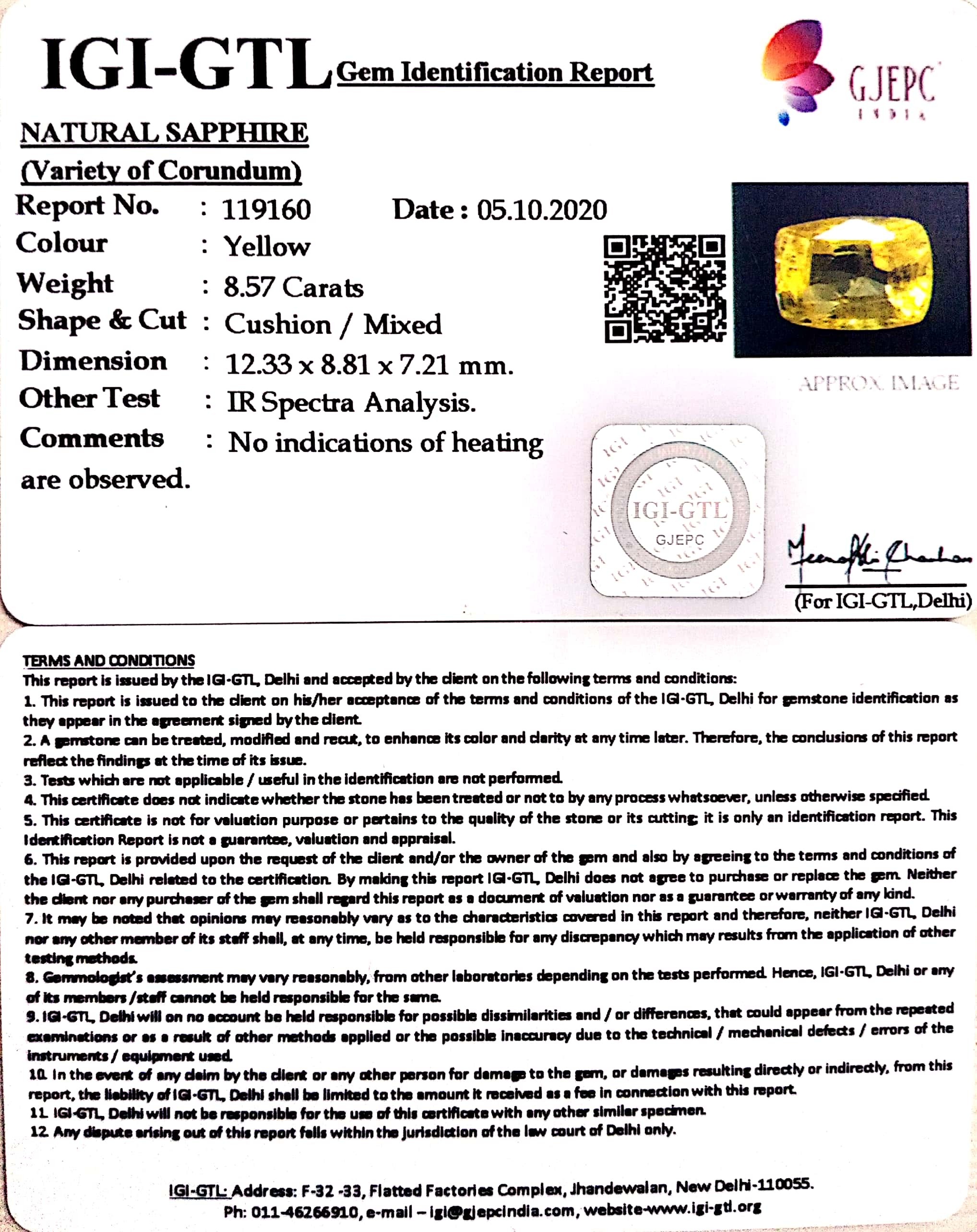 4.93 Ratti Natural Ceylonese Pukhraj Stone with Govt Lab Certificate-(34410)