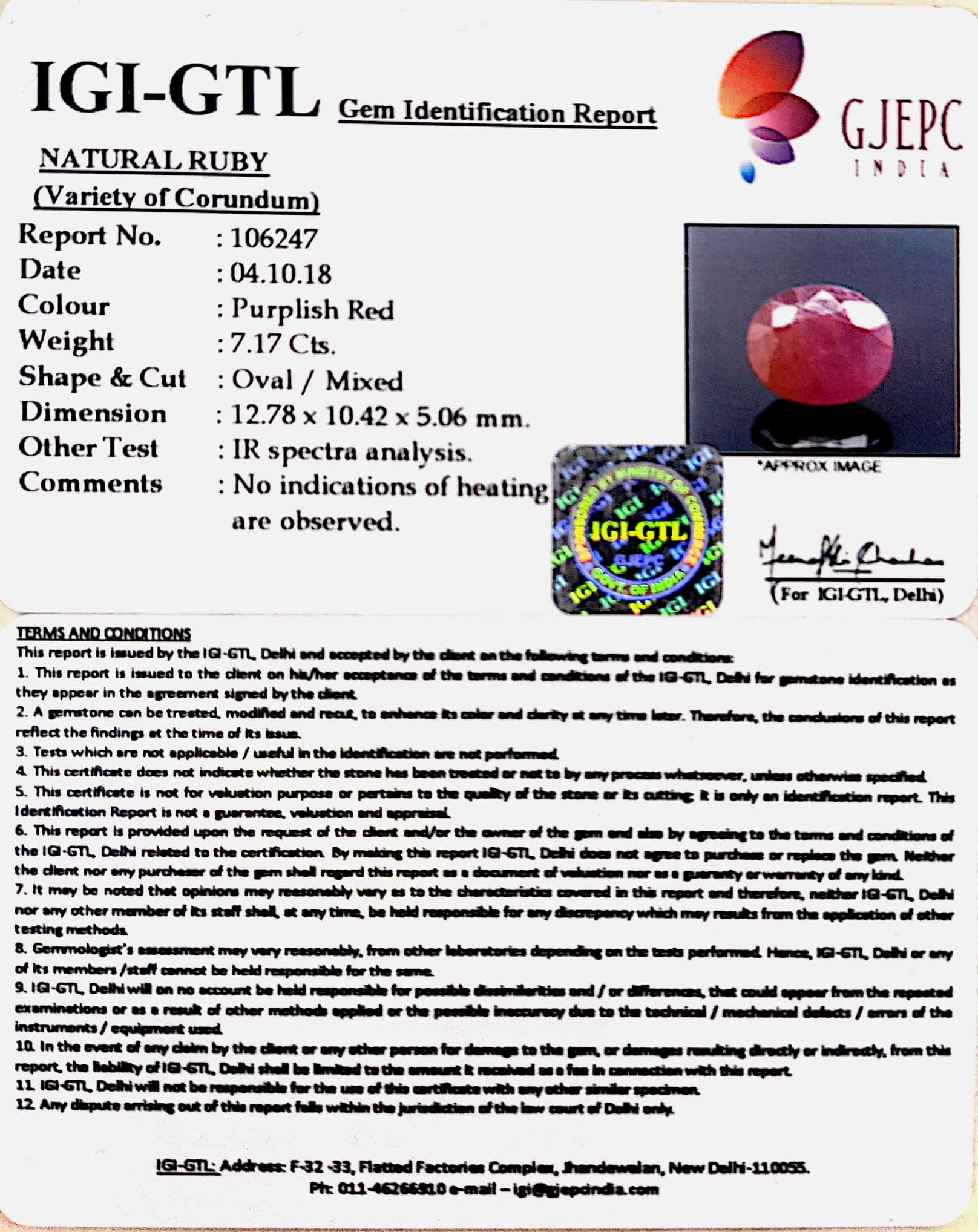 7.97 Ratti Natural Neo Burma Ruby with Govt Lab Certificate-(3441)