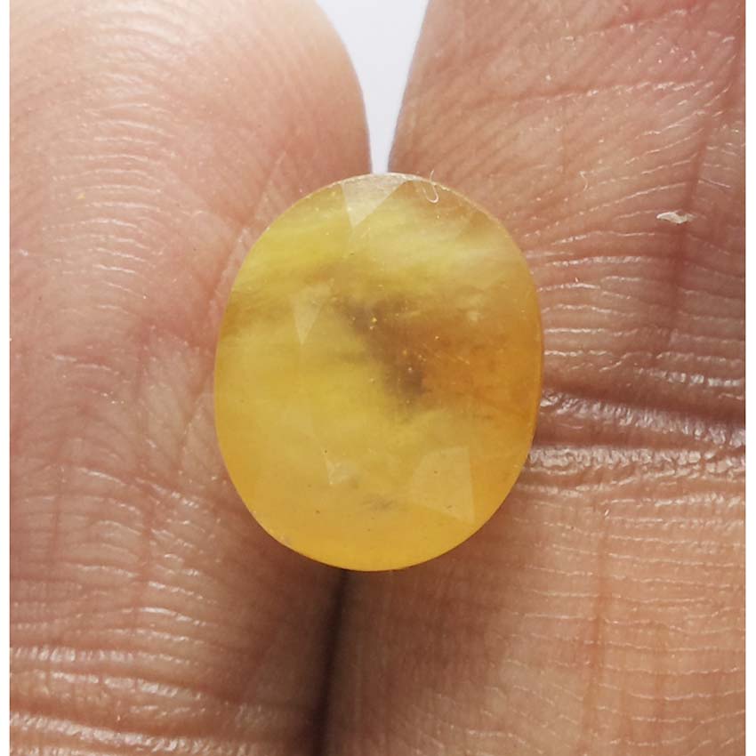 7.41 Ratti Natural yellow sapphire with Govt Lab Certificate-(1100)