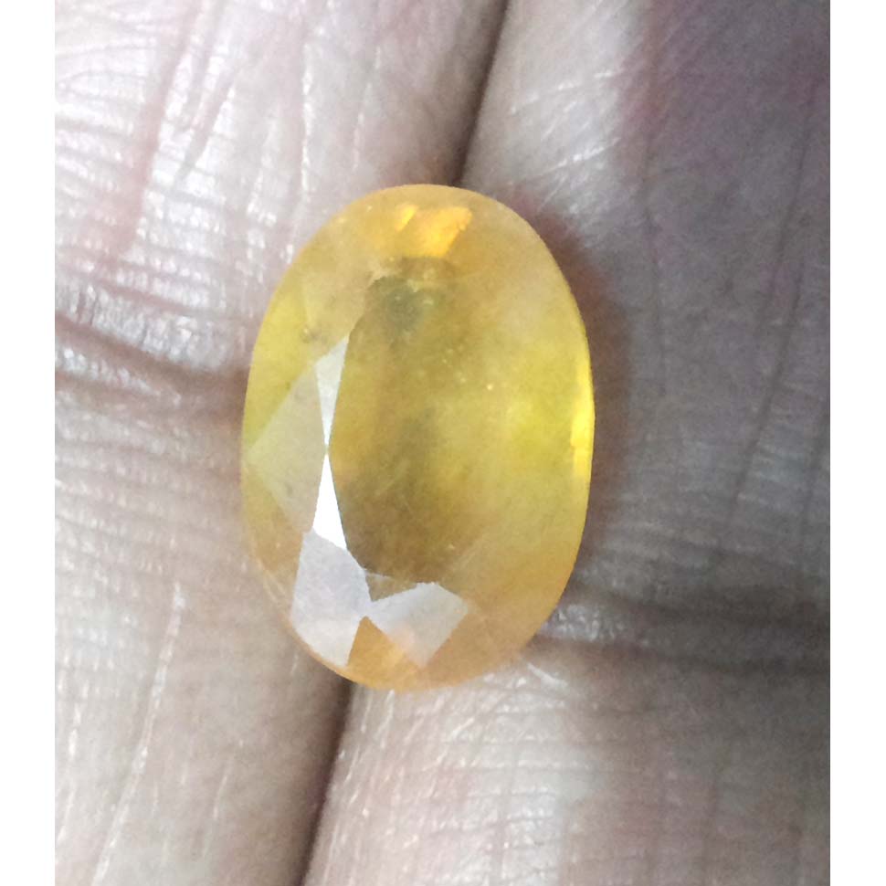 6.54 Ratti Natural yellow sapphire with Govt Lab Certificate-(4100)