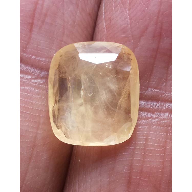 6.71 Ratti Natural yellow sapphire with Govt Lab Certificate-(6100)