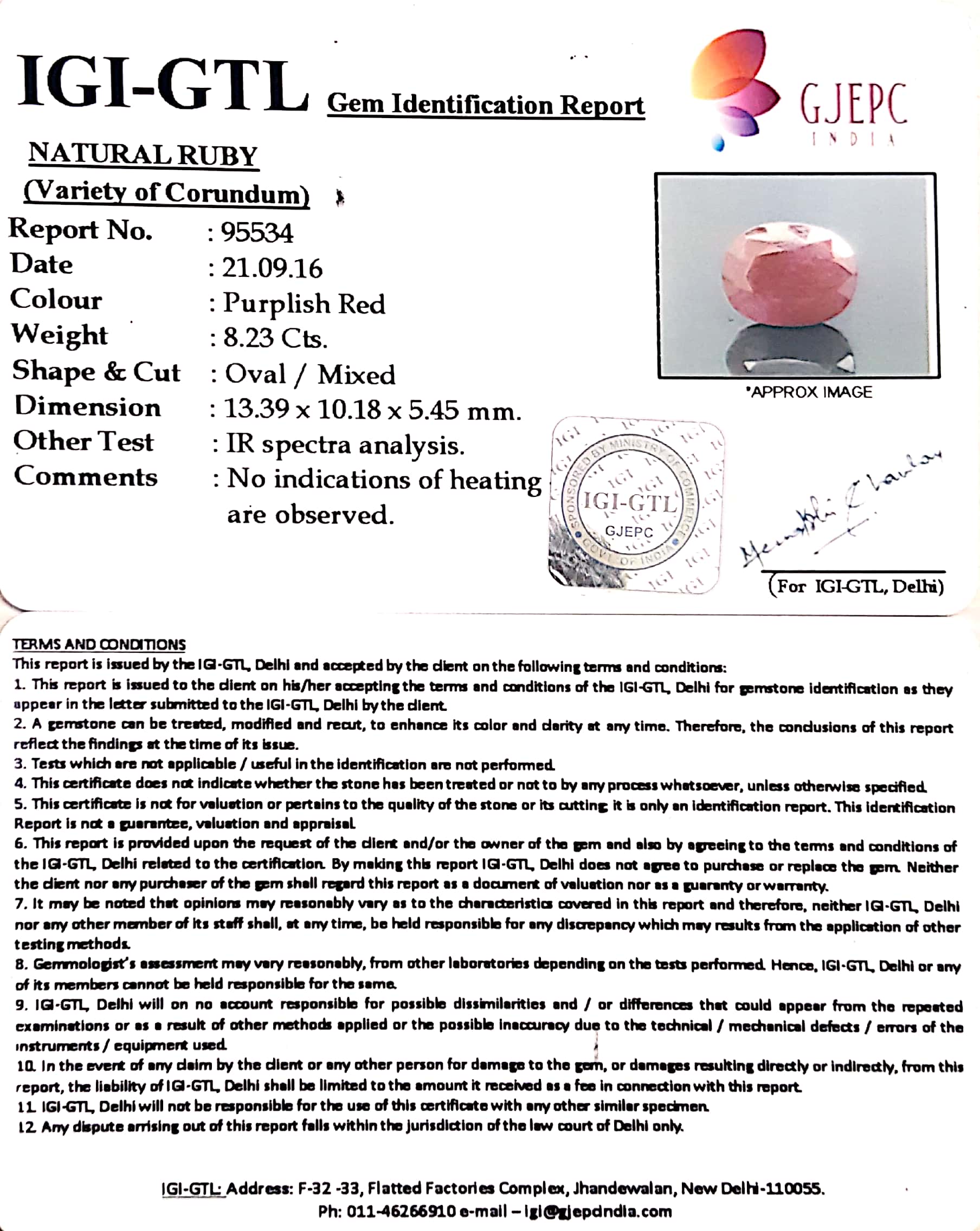 9.14 Ratti Natural New Burma Ruby with Govt Lab Certificate-(2331)