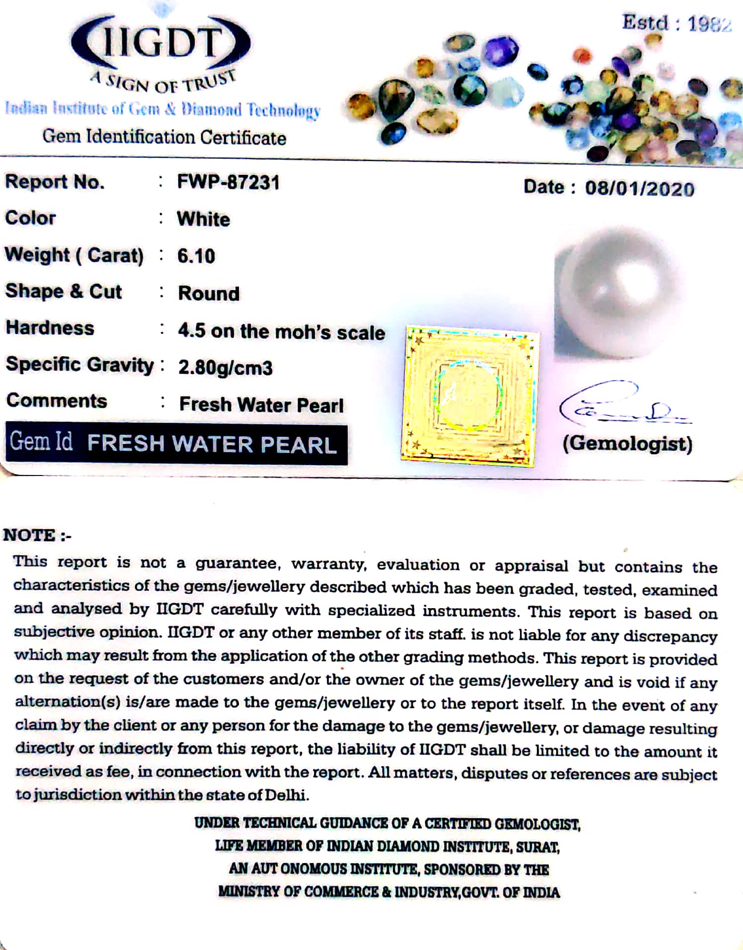 6.78 Ratti Fresh Water Pearl (277)