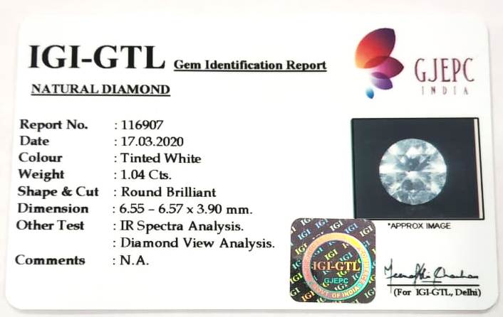 Natural Govt. Lab Certified Diamond-(160000)