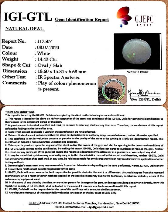 16.02 Ratti Natural fire Opal with Govt. Lab Certificate-(1221)