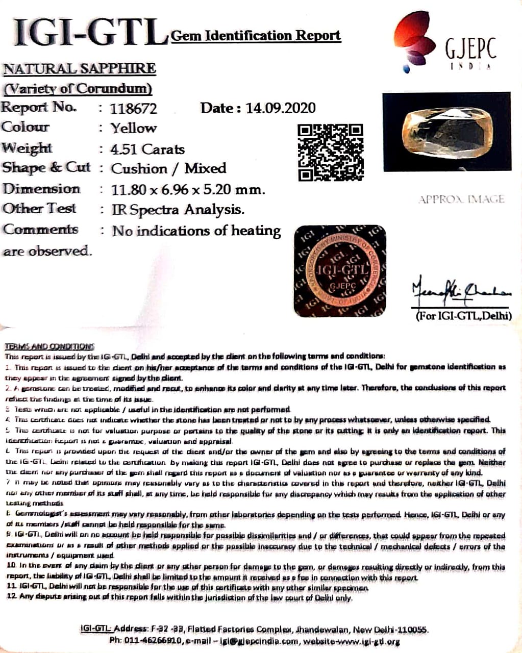5.00 Ratti Natural Ceylonese Pukhraj Stone with Govt Lab Certificate-(16650)