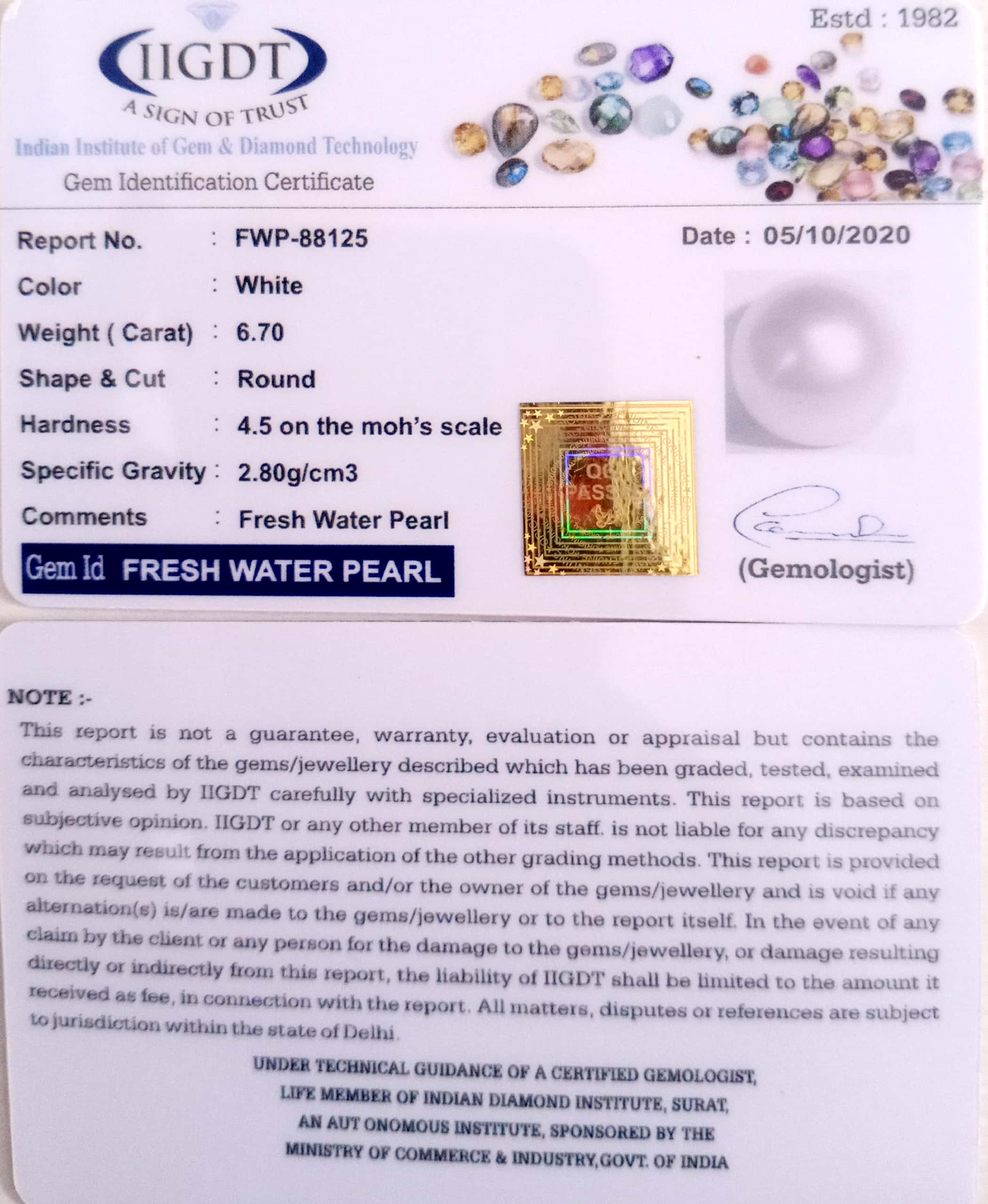 7.43 Ratti Fresh Water Pearl (277)