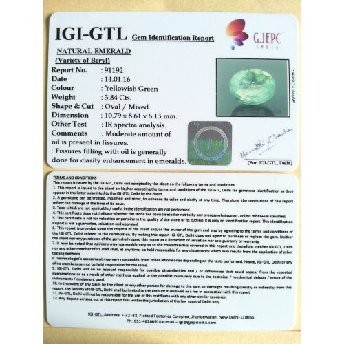 4.27 Ratti Natural emerald with Govt Lab Certificate-(8991)