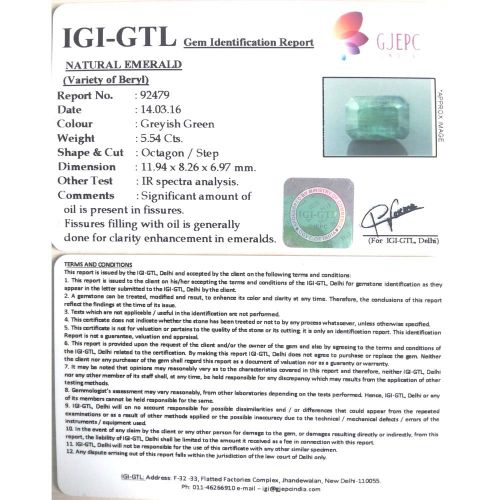 6.16 Ratti Natural panna stone with Govt Lab Certificate-(4551)