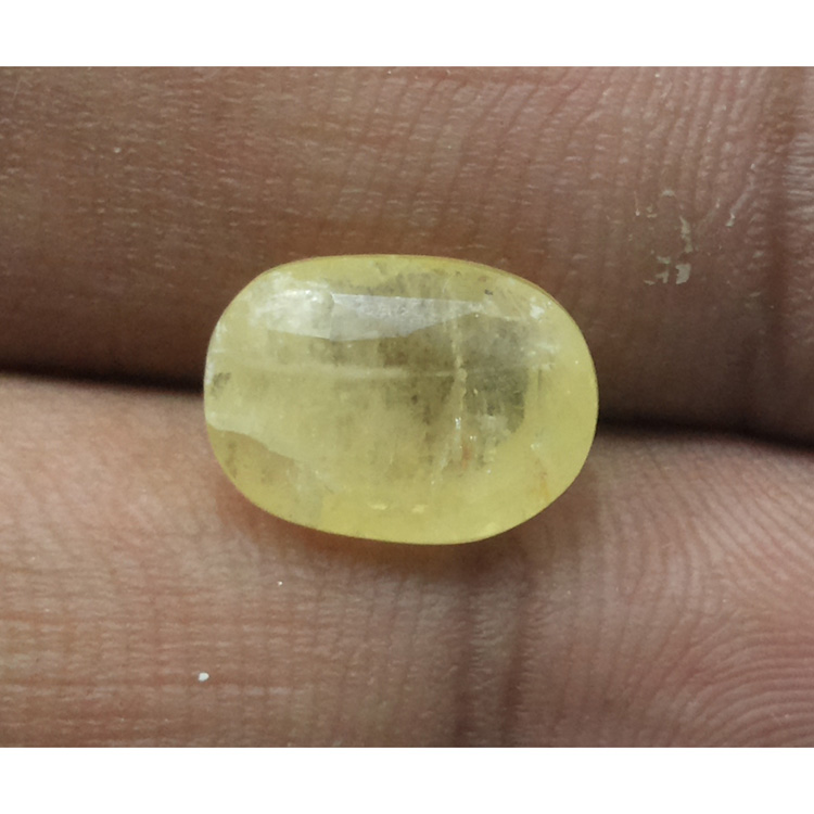 7.09 Ratti Natural yellow sapphire with Govt Lab Certificate-(6100)