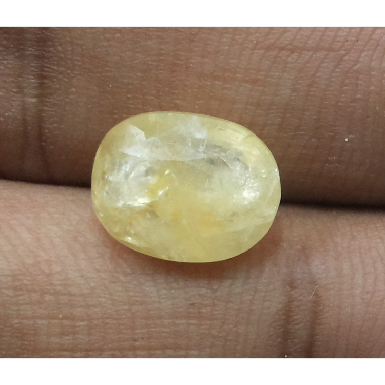 6.61 Ratti Natural yellow sapphire with Govt Lab Certificate-(6100)