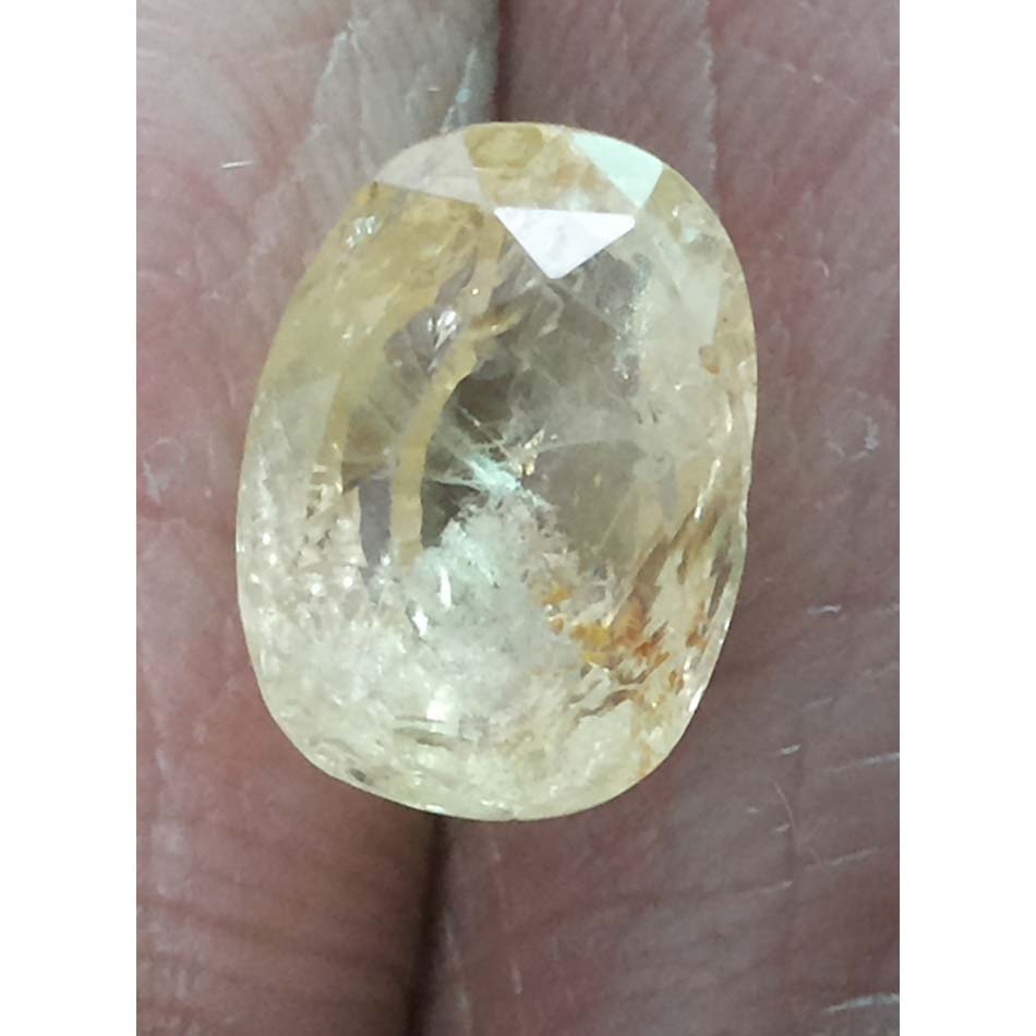 4.04 NATURAL yellow sapphire with Govt Lab Certified-(8100)