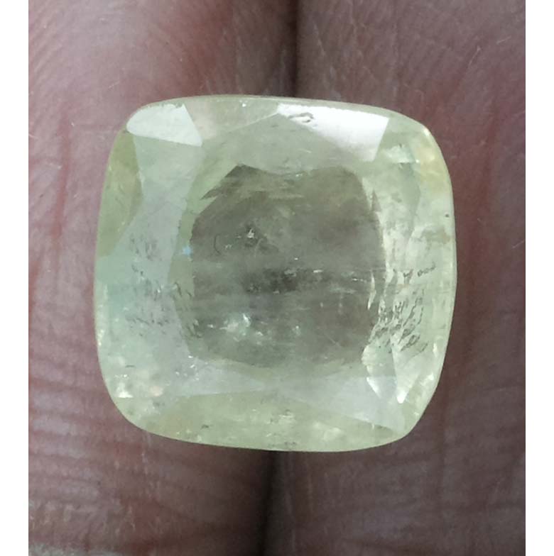 6.84 NATURAL yellow sapphire with Govt Lab Certified-(8100)