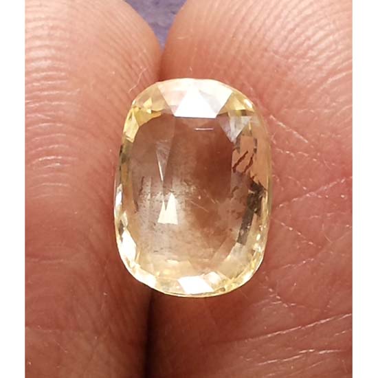 3.34 Ratti  Natural yellow sapphire with Govt Lab Certificate-(34410)